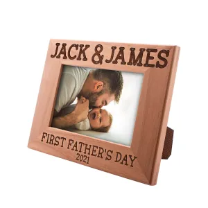 Personalized First Father's Day Picture Frame, Christmas Gifts for Dad