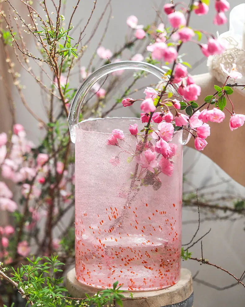 Pink Tote Bag Glass Vase