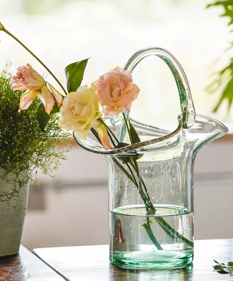 Pink Tote Bag Glass Vase