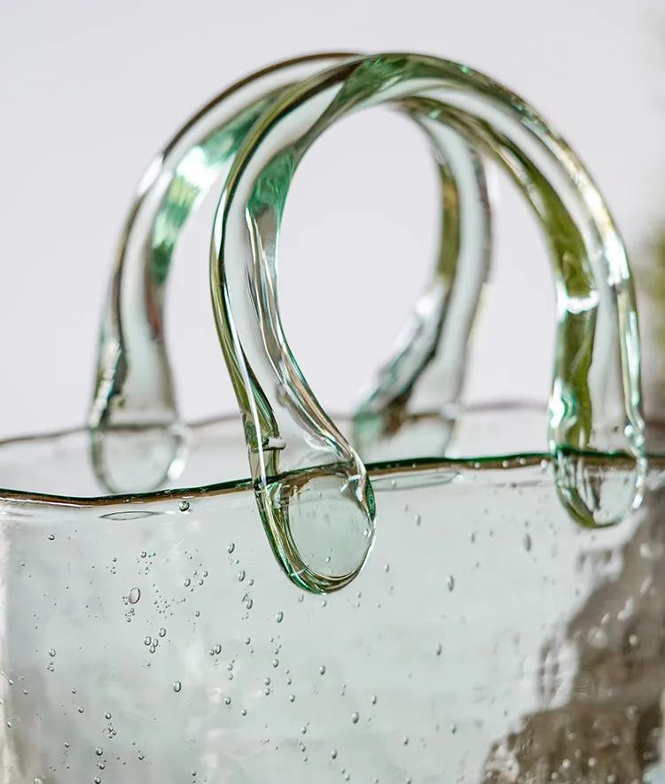 Pink Tote Bag Glass Vase