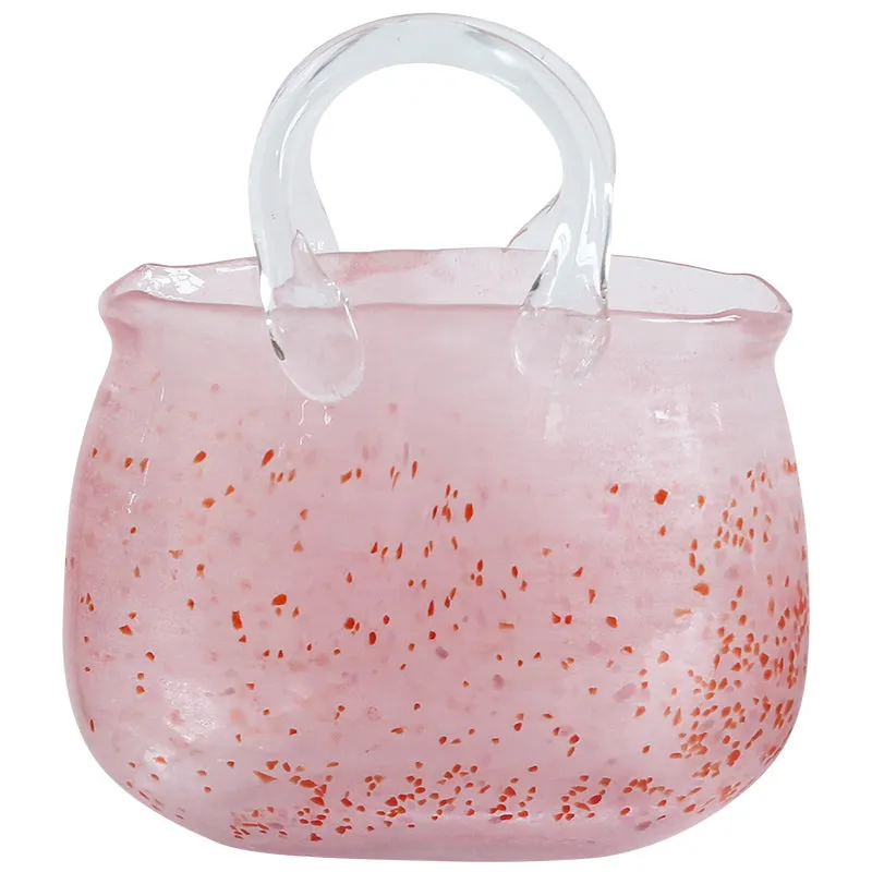 Pink Tote Bag Glass Vase