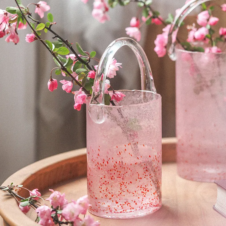 Pink Tote Bag Glass Vase