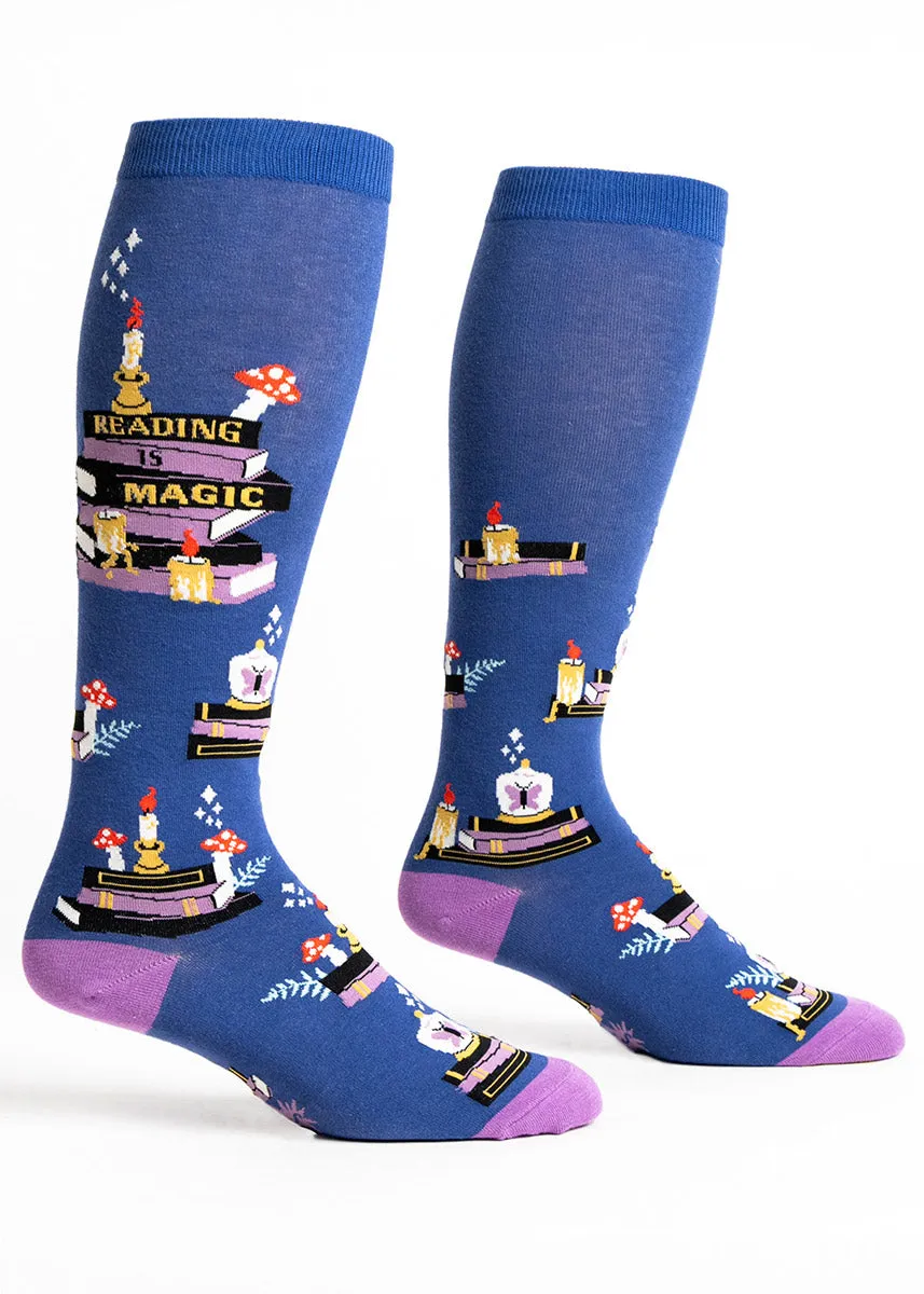 Reading Is Magic Wide-Calf Knee Socks