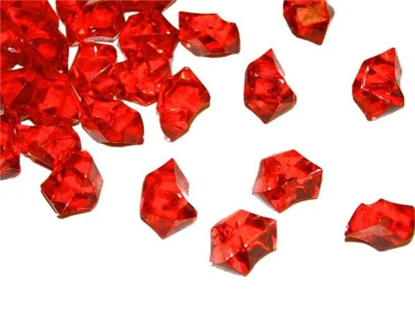 Red Acrylic Ice Rock Crystals Wedding Party Event Table Vase Decoration - 300/pk