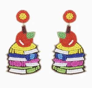 Stacked Books Teacher Earrings