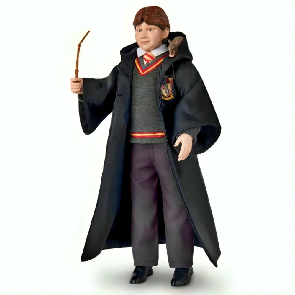 The Ashton-Drake Galleries Harry Potter Year One Portrait Collection Issue #5: "Ron Weasley" Handcrafted Figure with Poseable Arms Gryffindor Outfit Broken Wand and Scabbers 10.5-inches