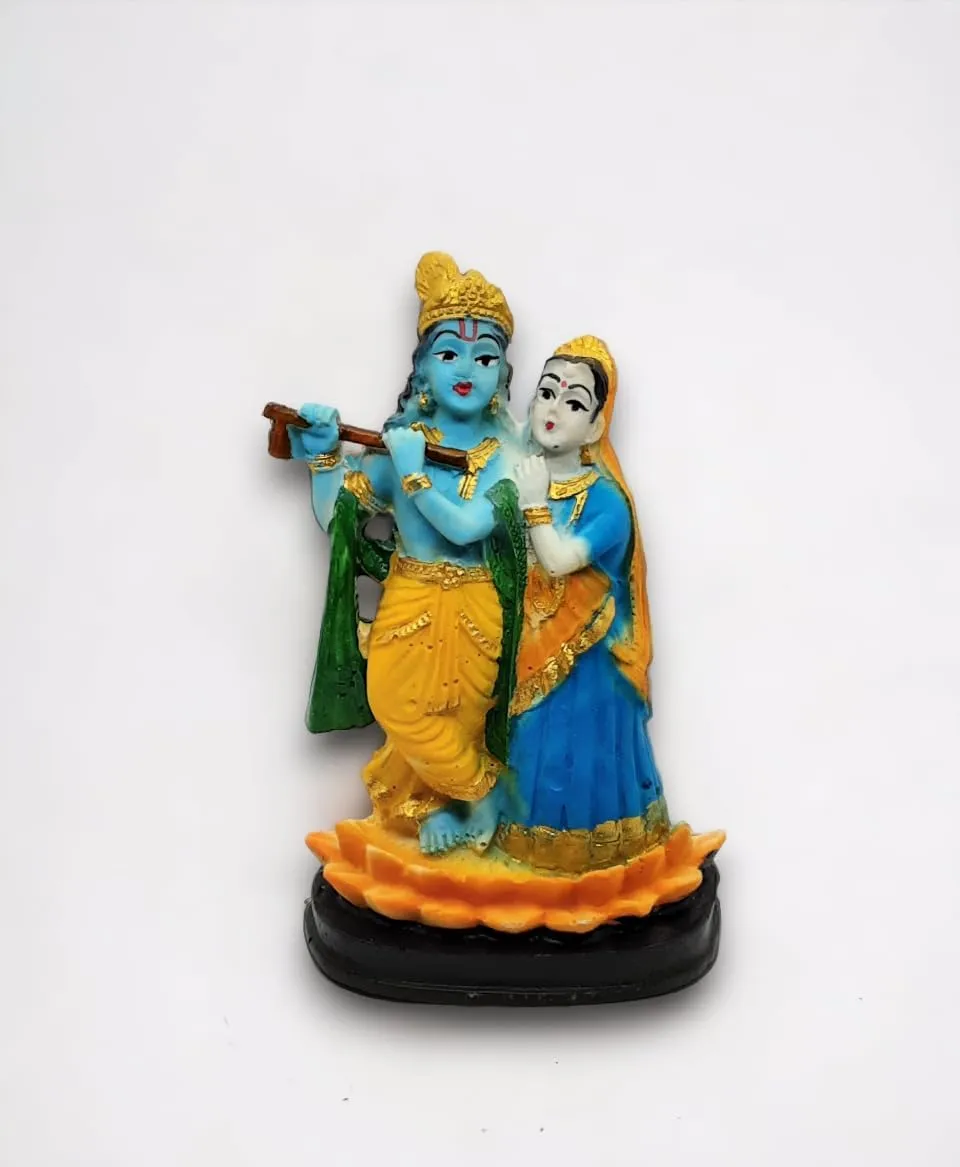 THE MLS Decorative Showpiece Radha Krishna Idol Statue Murti Figurine for Home Temple Poojan Use Office Temple, Car Dashboard