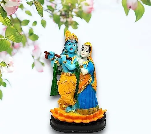 THE MLS Decorative Showpiece Radha Krishna Idol Statue Murti Figurine for Home Temple Poojan Use Office Temple, Car Dashboard