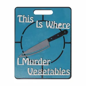 This Is Where I Murder Vegetables' Hand-Painted Fridge Magnet - Teal