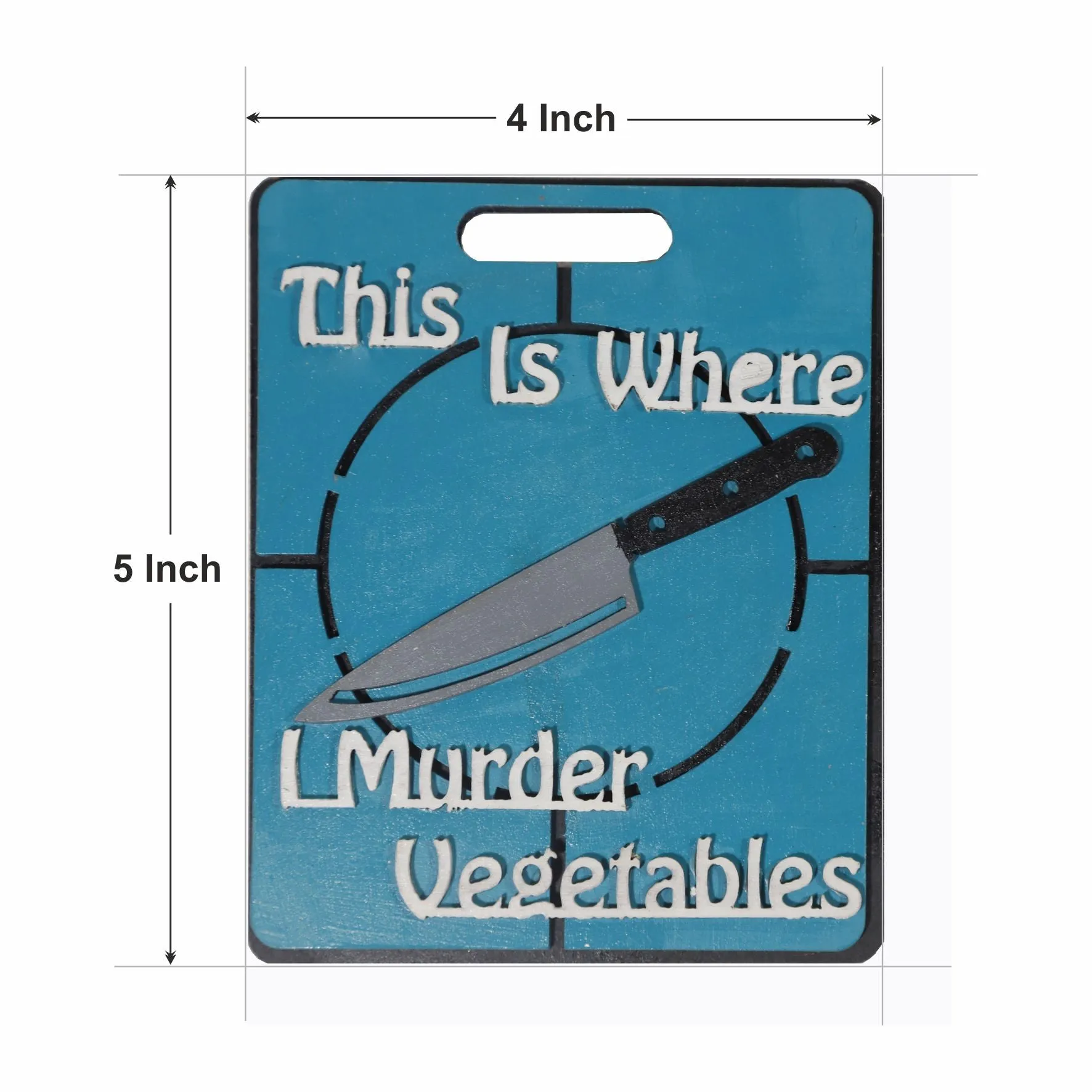 This Is Where I Murder Vegetables' Hand-Painted Fridge Magnet - Teal