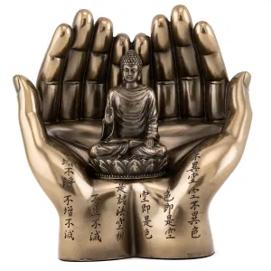 Top Collection Shakyamuni on Palm Statue - The Enlightened One Sculpture in Premium Cold Cast Bronze- 5.75-Inch Collectible Supreme Buddha Figurine