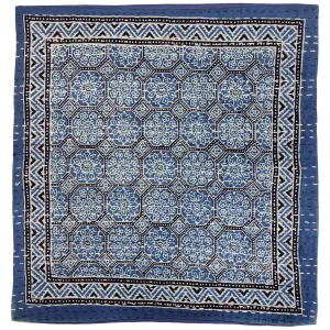 Traditional Blue 'Kantha' Cushion Cover