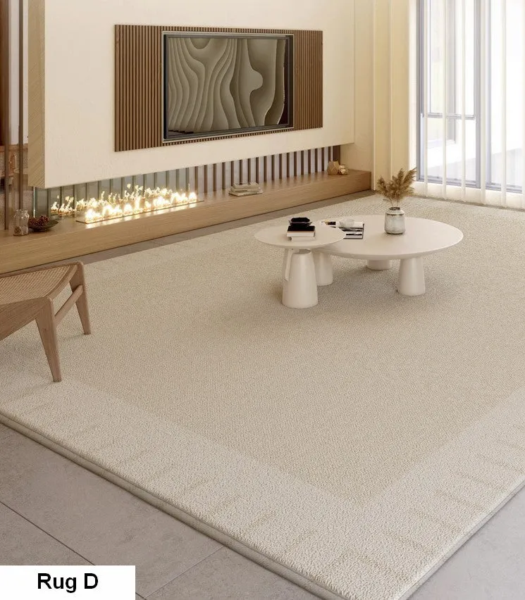 Unique Contemporary Modern Rugs, Large Cream Color Geometric Carpets, Abstract Modern Rugs for Living Room, Soft Modern Rugs under Dining Room Table