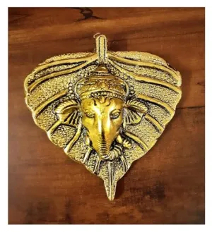 VOIDROP Wall Hangings for Home Decoration | Ganesh Hanging for Wall | Door Entrance Decoration Items | God Idol Wall Hanging | Gifting Items | Idol for Home Decor Gold Metal - 13cm