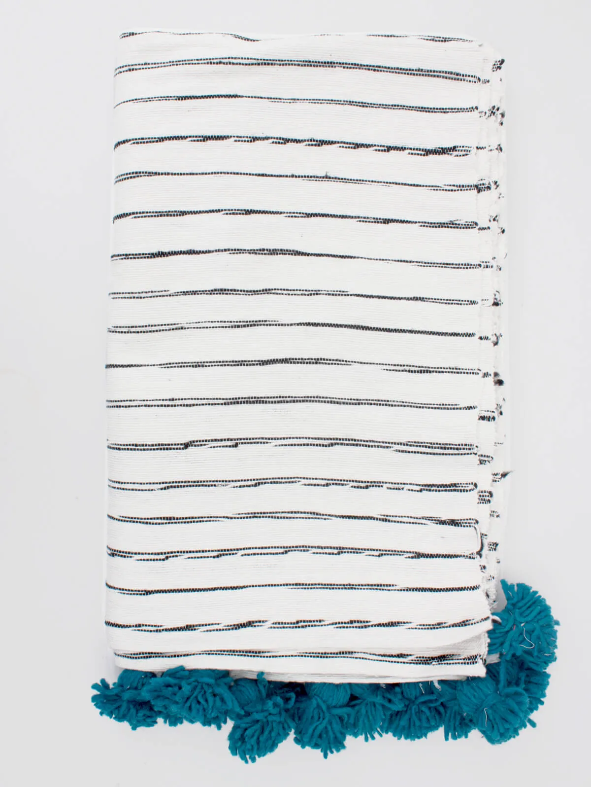 White Cotton Scribble Stripe Blankets