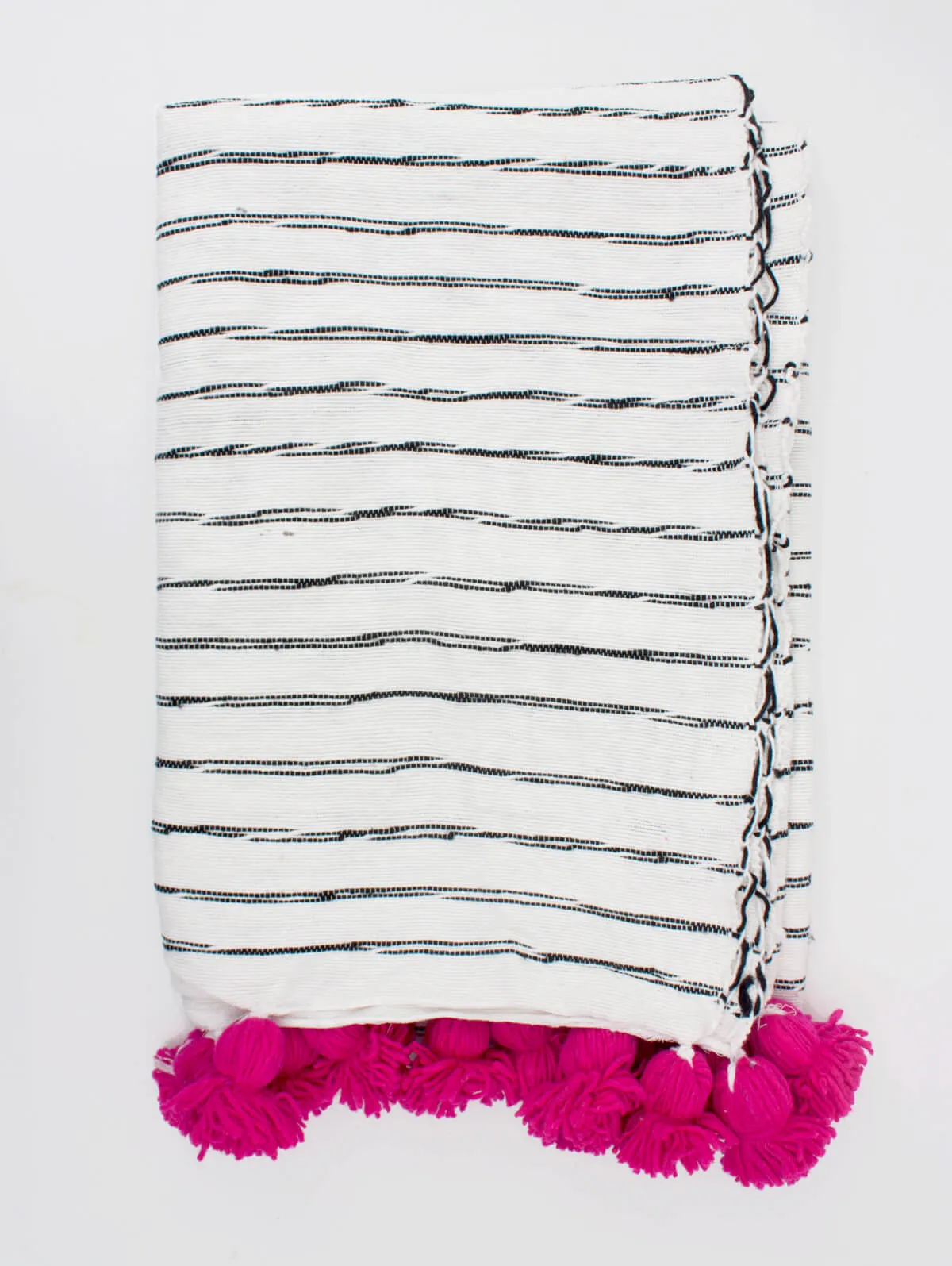 White Cotton Scribble Stripe Blankets